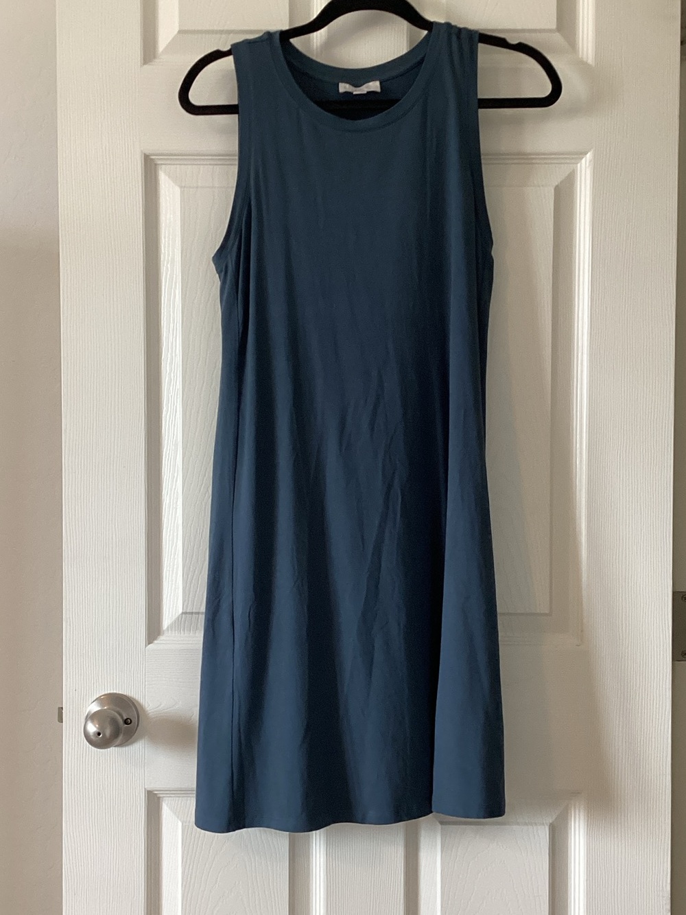Sleeveless Shift Dress in Deep Teal